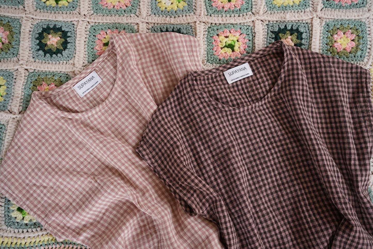 Organic cotton boxy top- peony