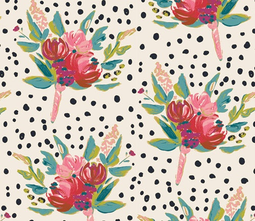 Floral jersey knit fabric -by the meter