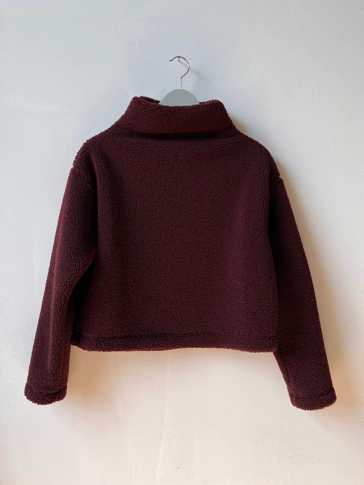 Extra thick sherpa funnel neck top- Dark Burgundy