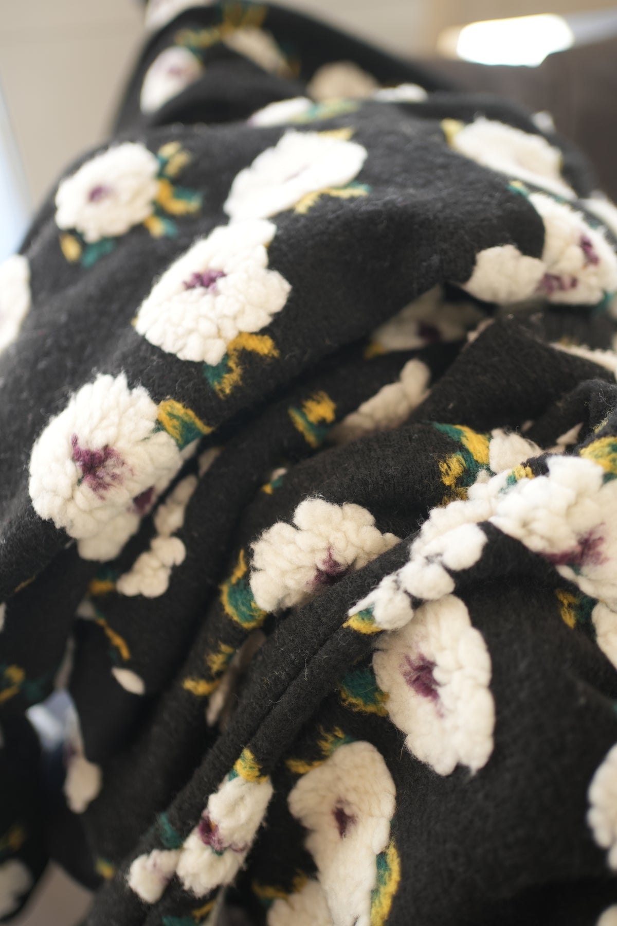 Black and white floral sweatshirt- made to order- ONE WEEK