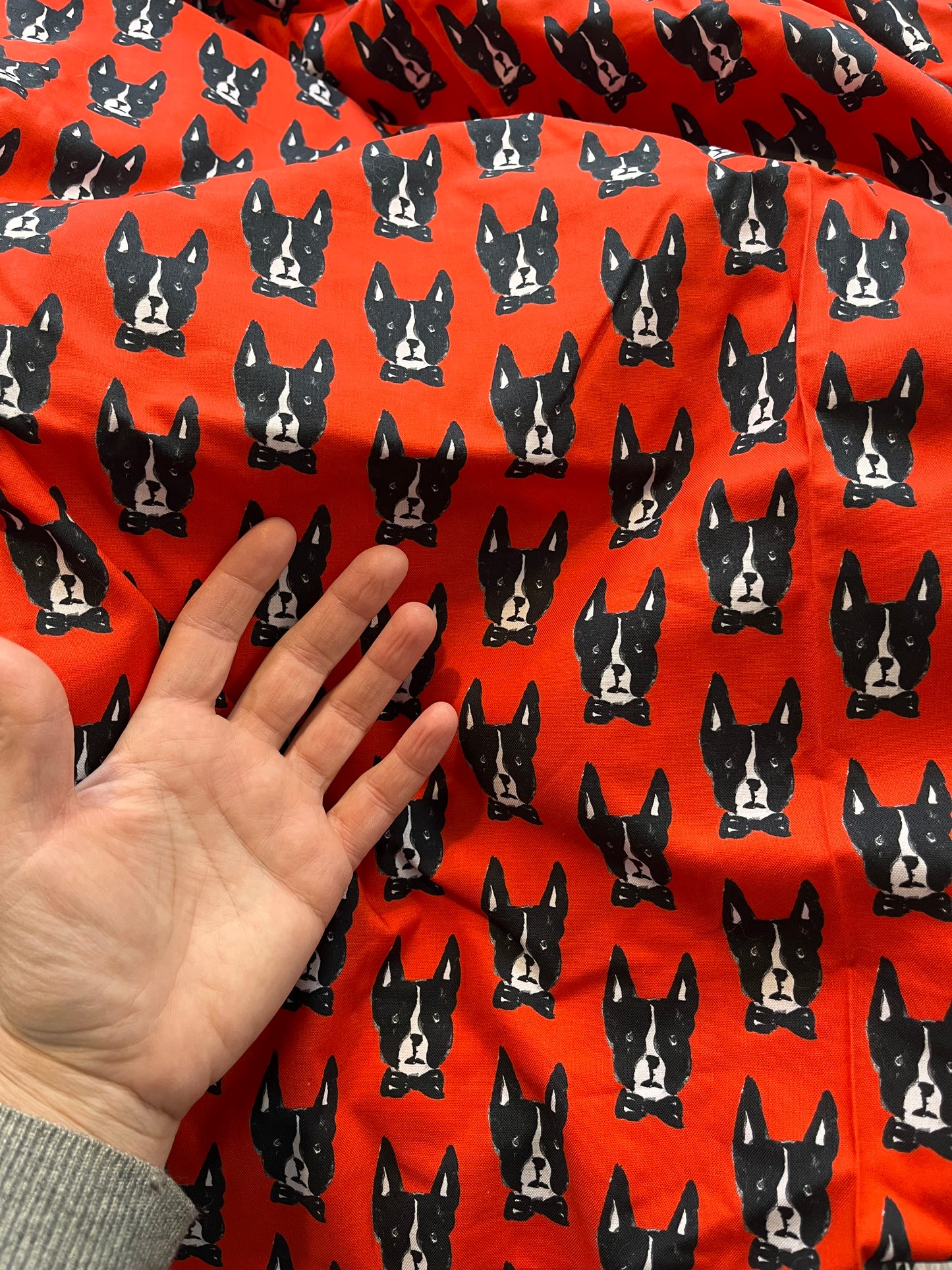 French bulldog fabric by the meter