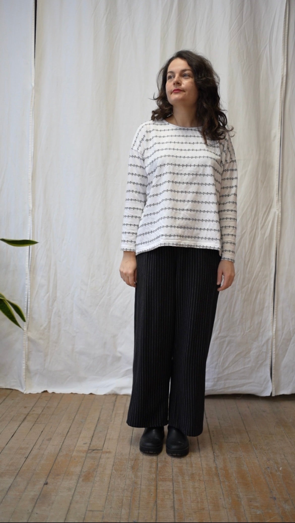 Striped cotton boxy top