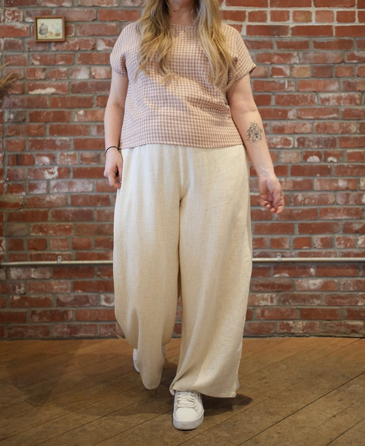 Organic cotton boxy top- peony