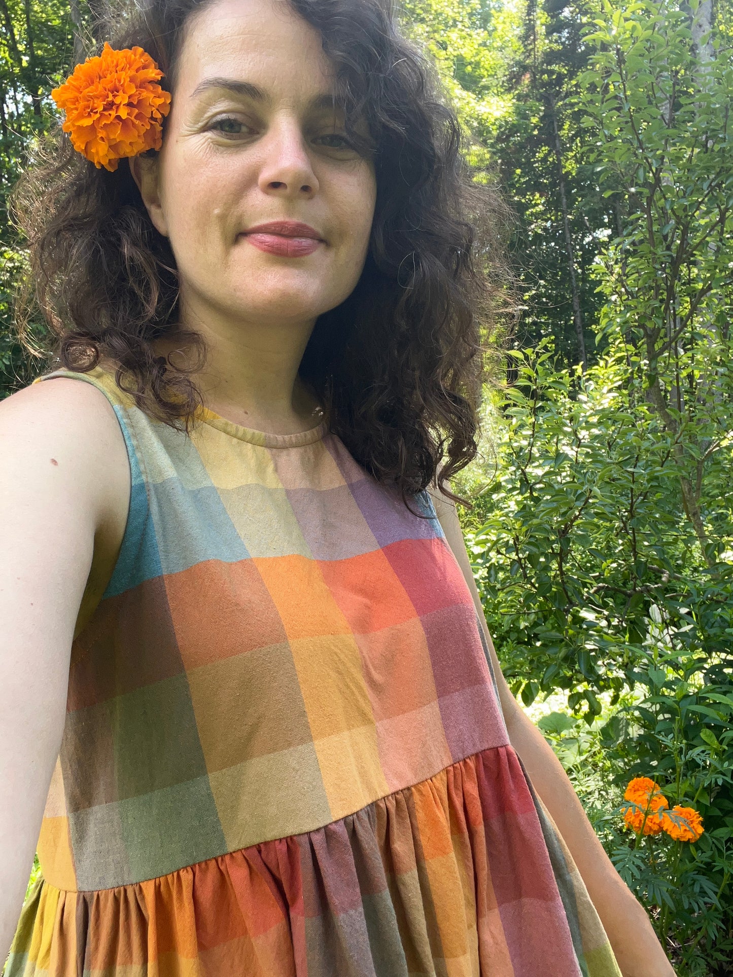 Cotton tank dress- sunshine plaid