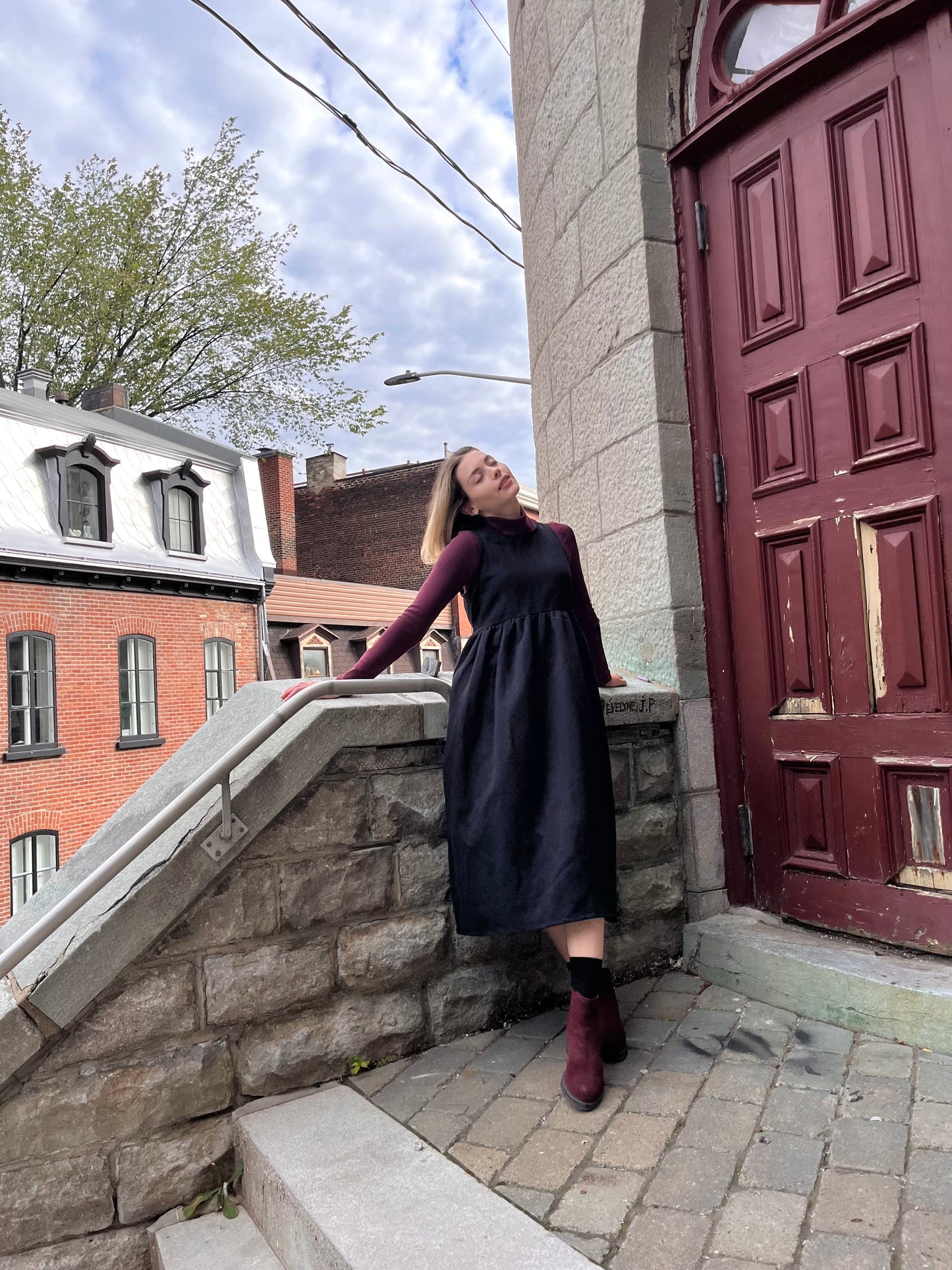 Robe Madeleine - Mélange lin/coton biologique - Noir