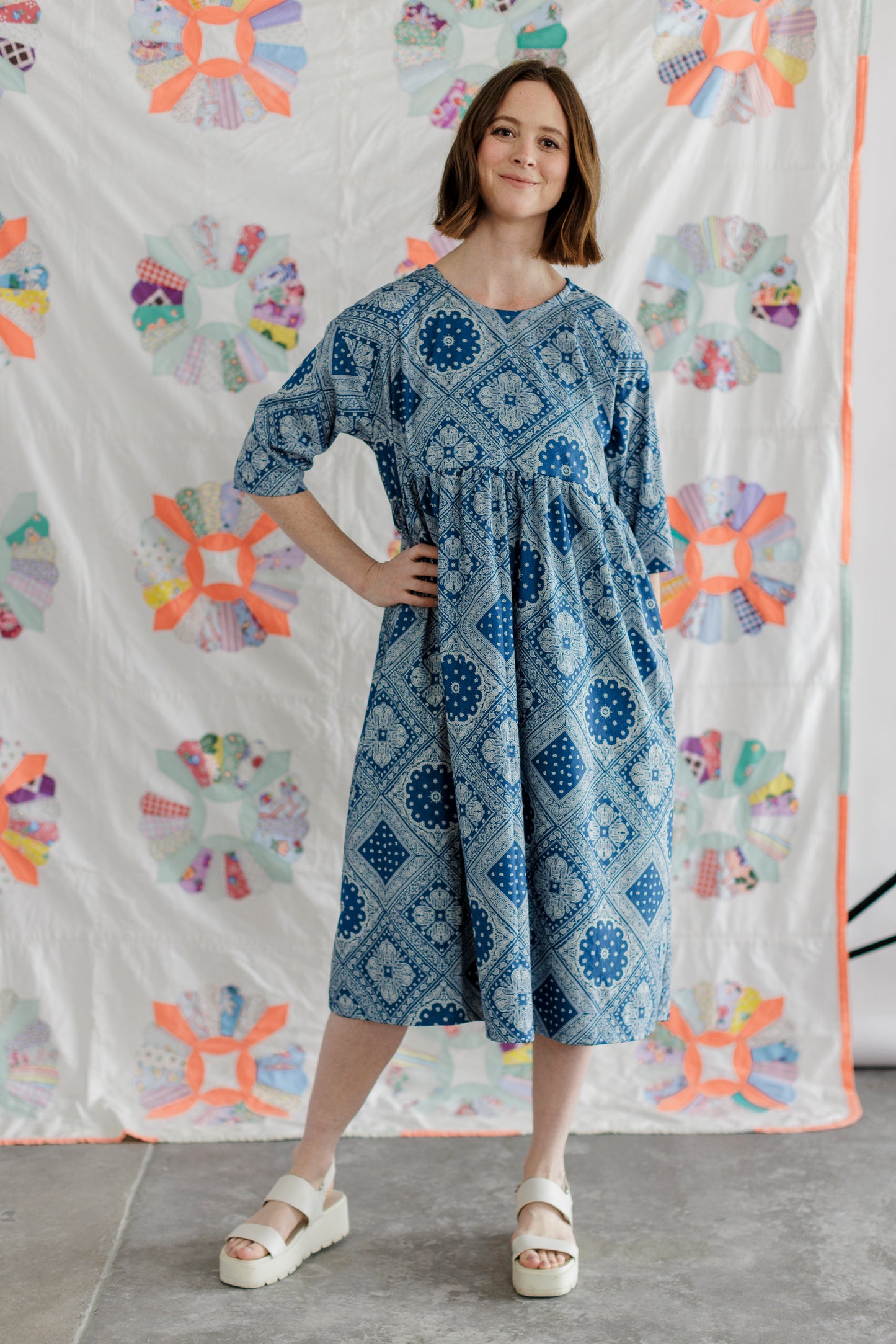 bandana print chambray