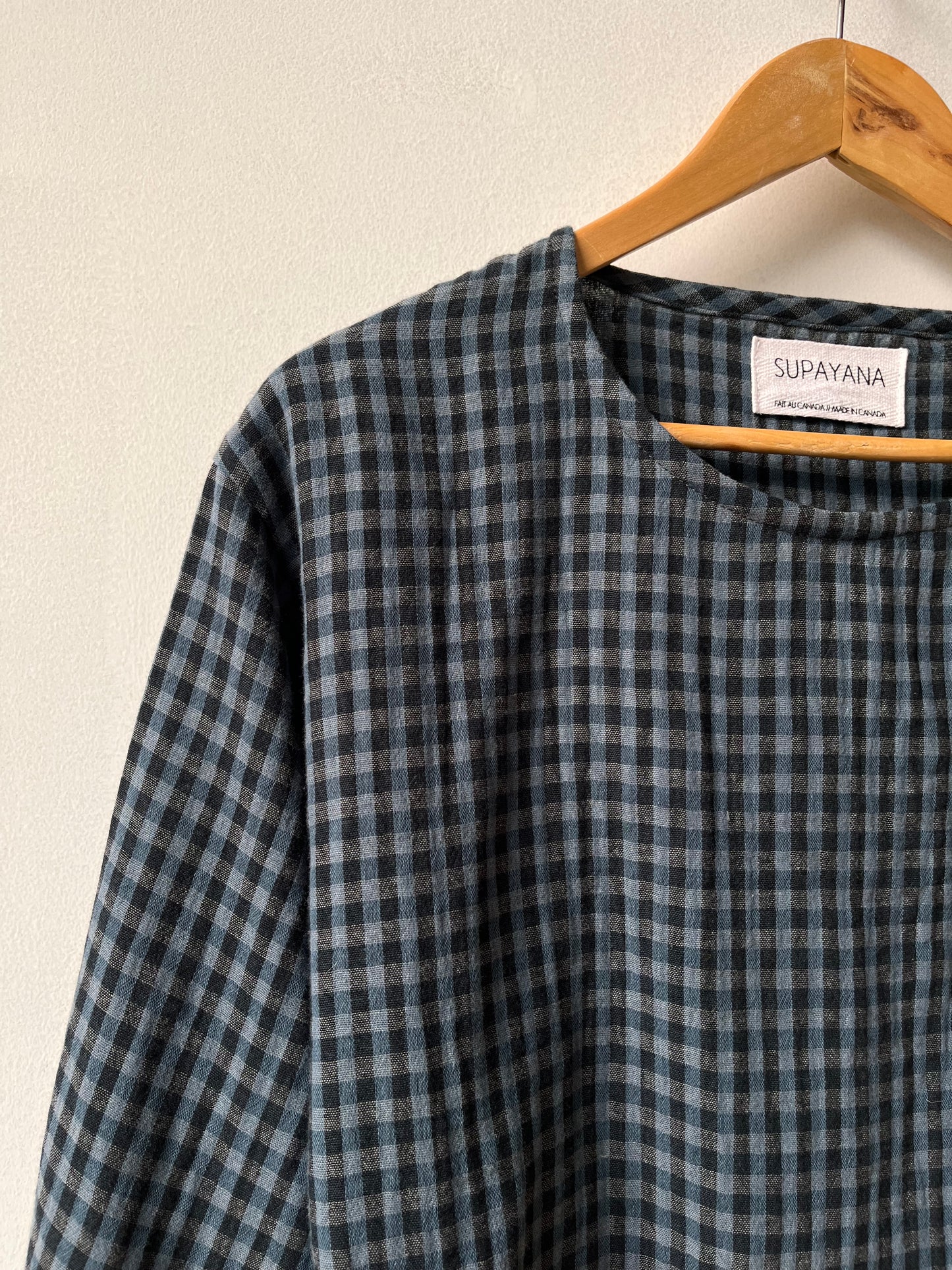 Organic cotton double gauze boxy top- Midnight