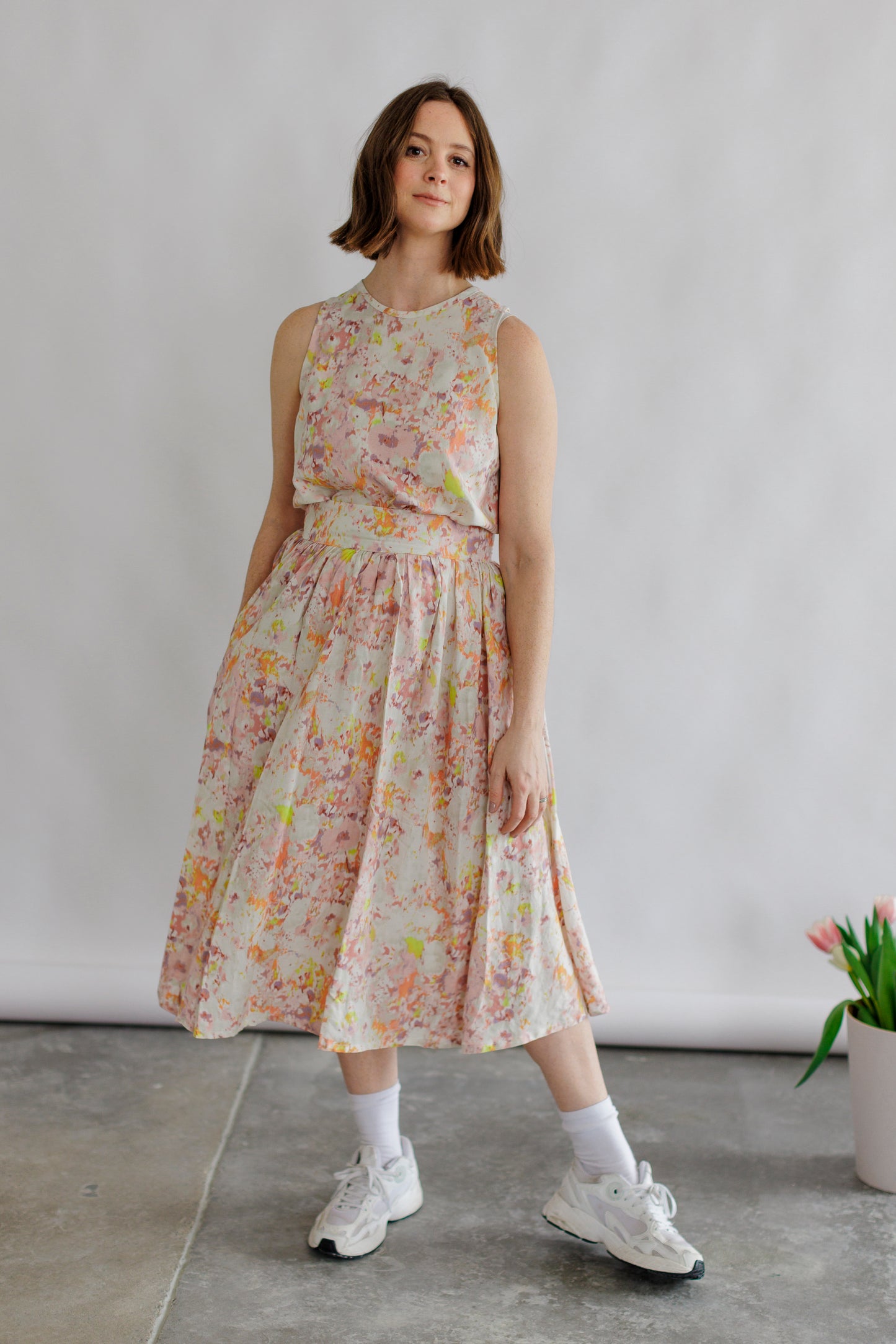 Watercolour print fabric by the meter