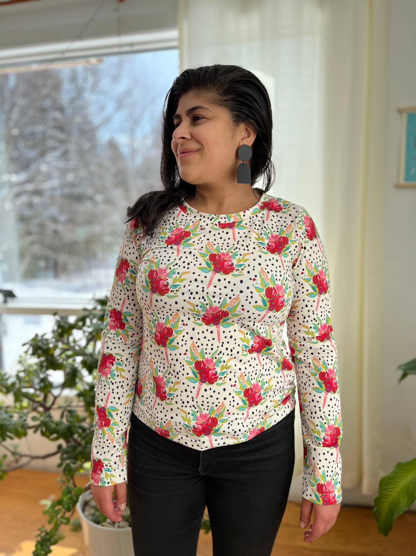 Floral jersey knit fabric -by the meter