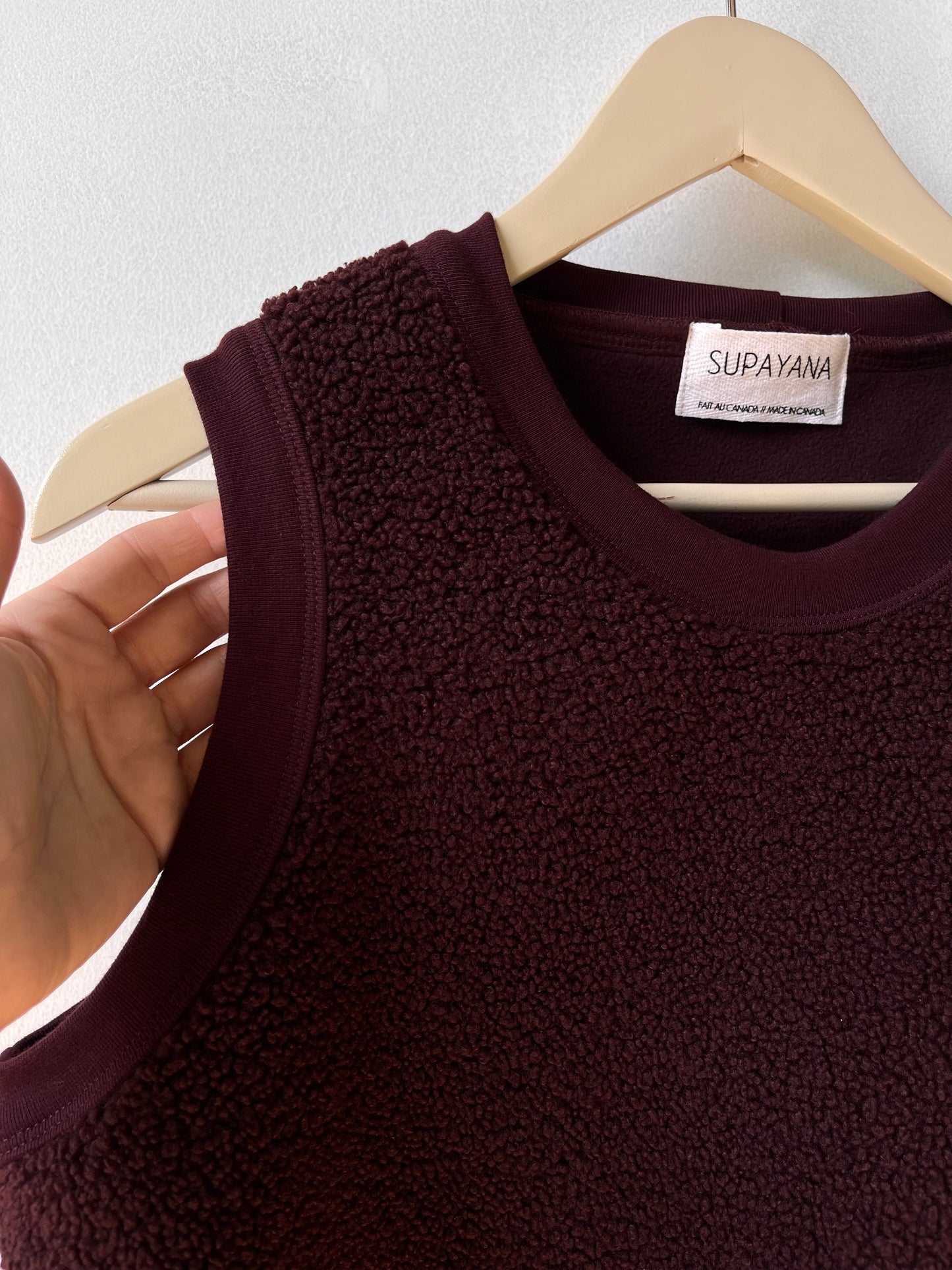 Sherpa pullover vest - Dark Burgundy