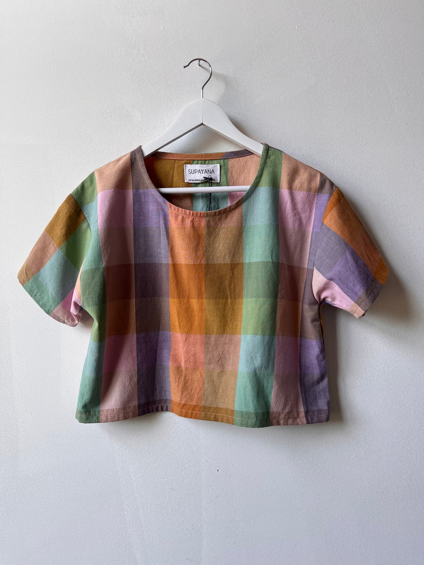 Plaid set- Tee & boxer shorts - Size Medium