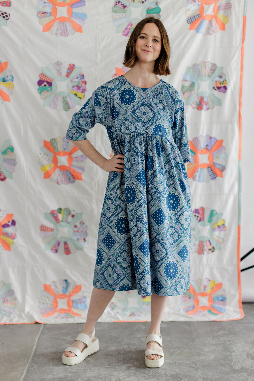 Bandana print midi dress
