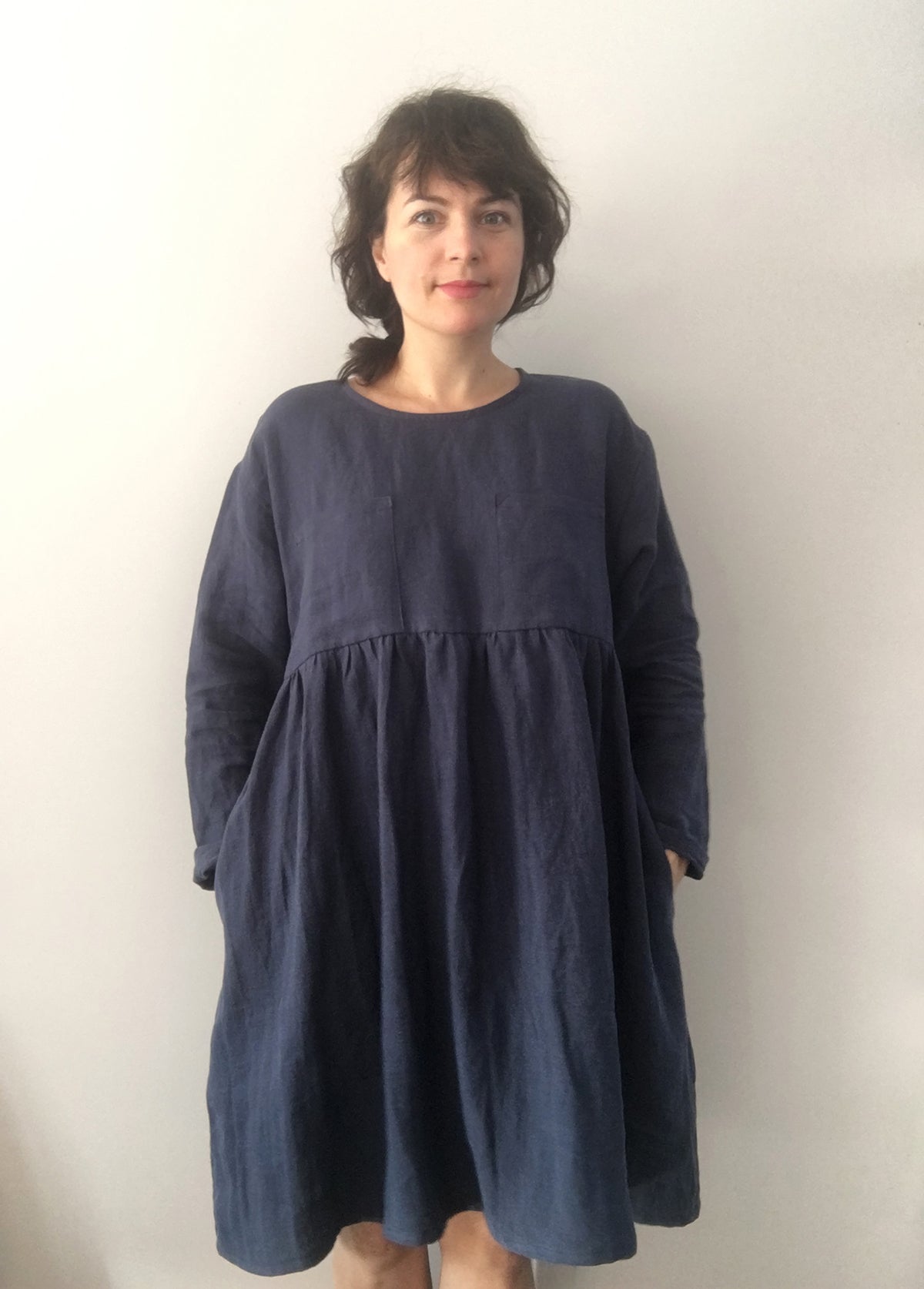 Linen pocket dress - Dark indigo