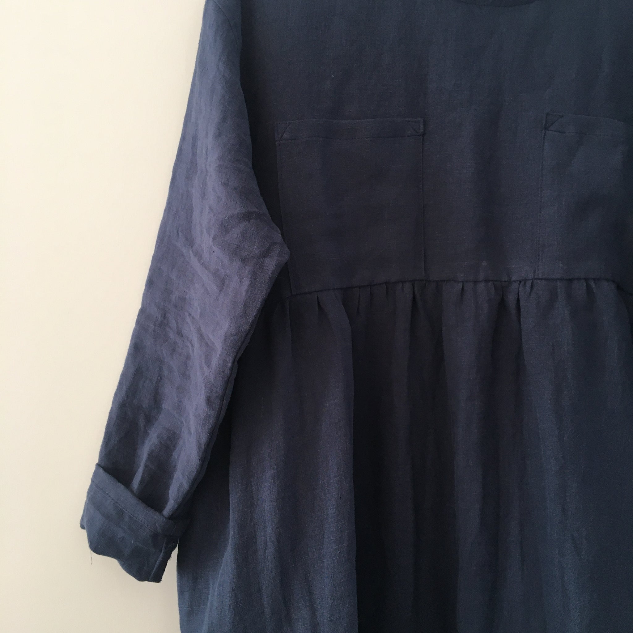 Linen pocket dress - Dark indigo