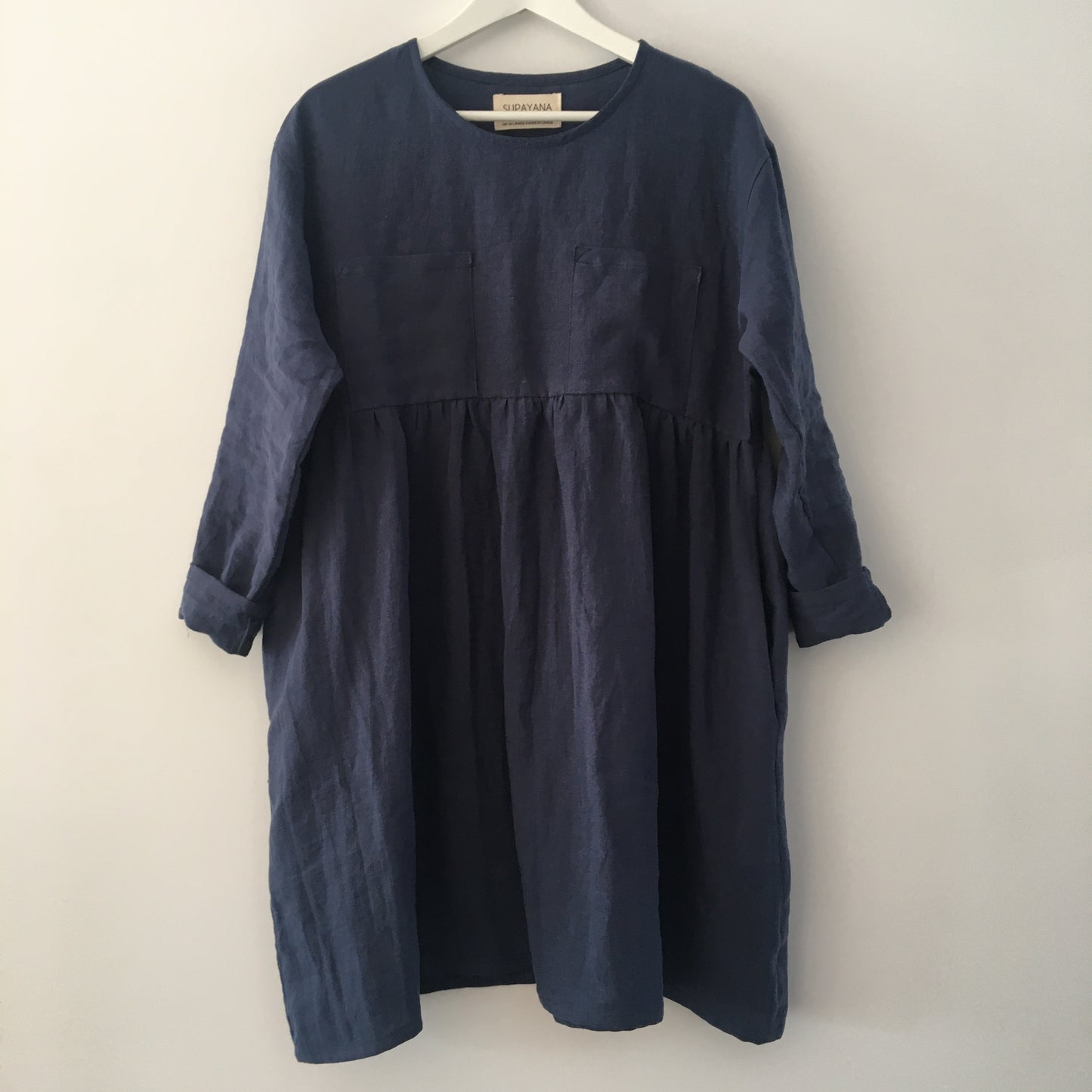 Linen pocket dress - Dark indigo