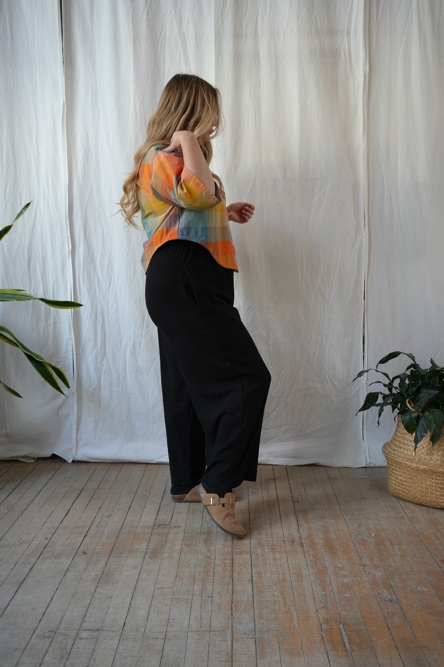 Pantalon Aurélie avec taille élastique - Noir