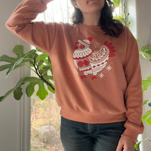 Women’s Chicken print crewneck