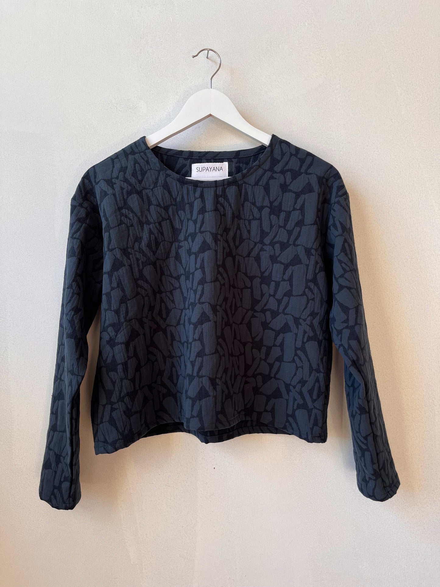 Textured long sleeve top- Deep Lake