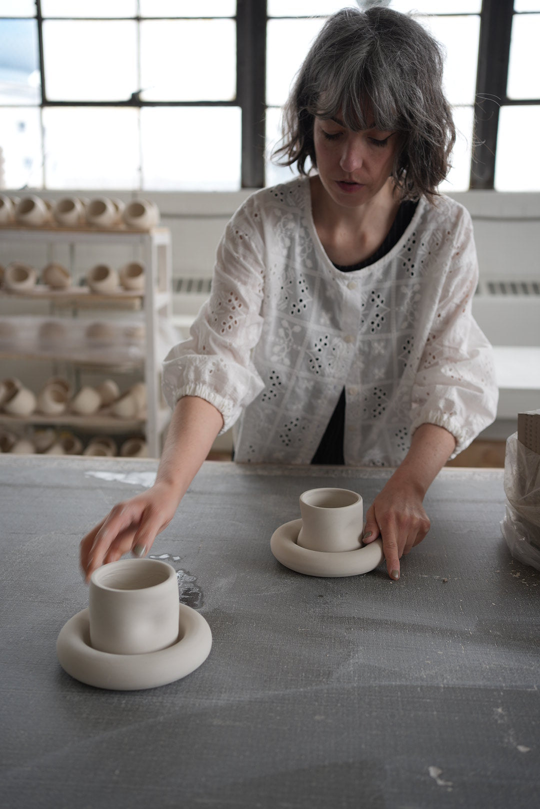 Embroidered button up blouse