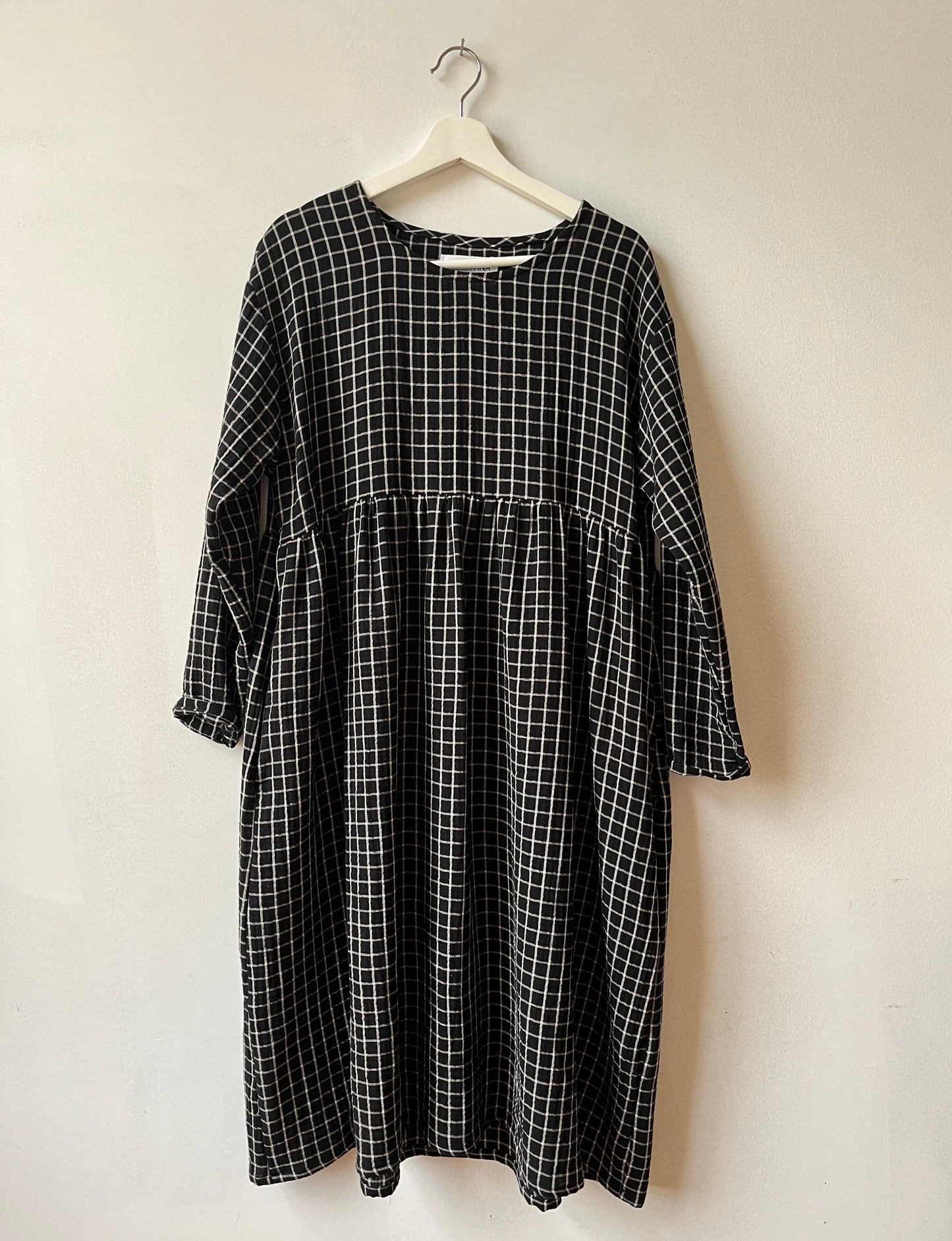 B&W windowpane organic cotton dress