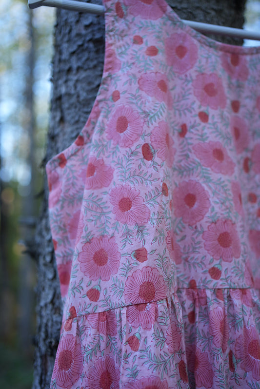 Pop of pink floral dress - Made to order in ANY SIZE