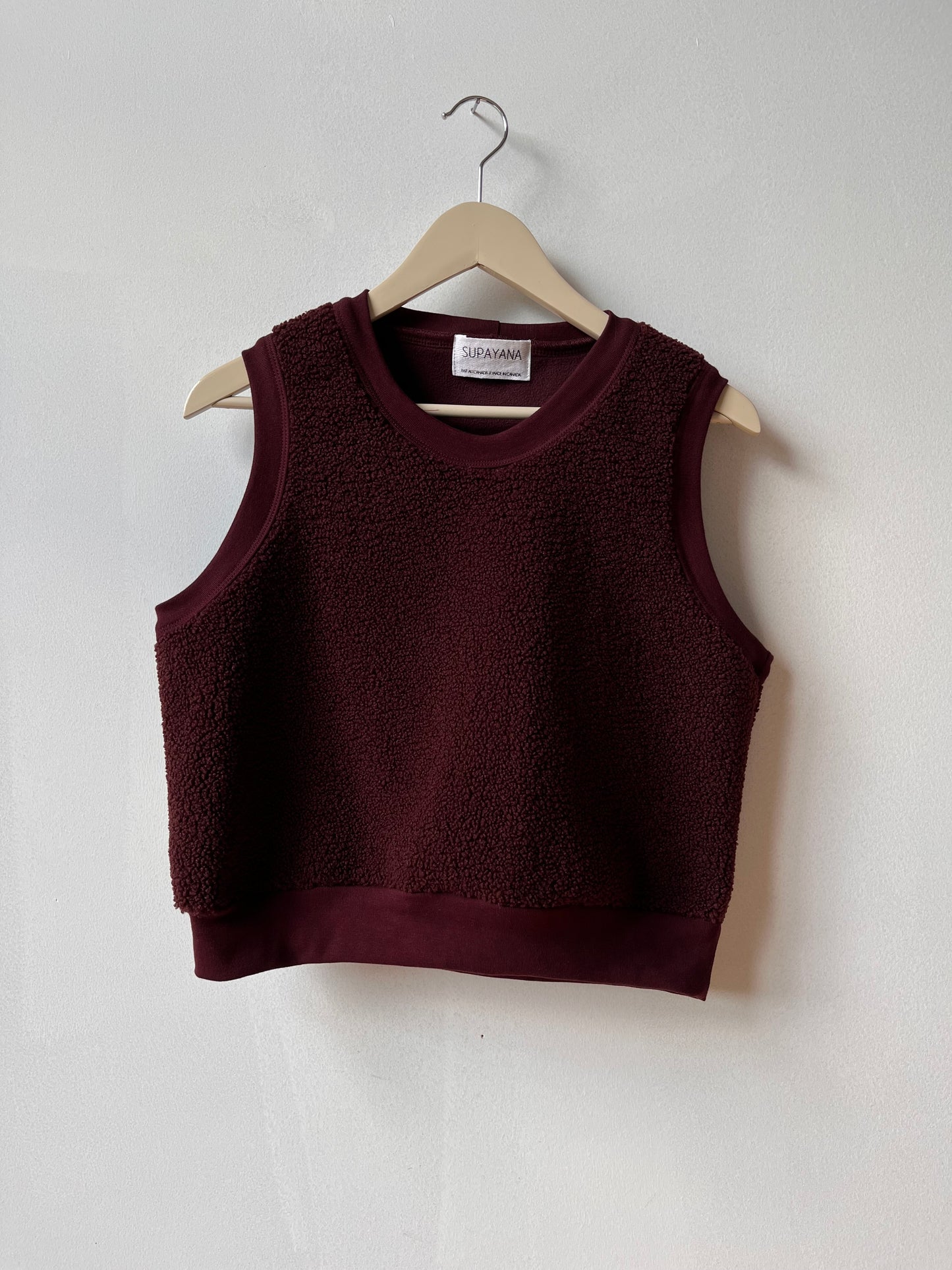 Sherpa pullover vest - Dark Burgundy