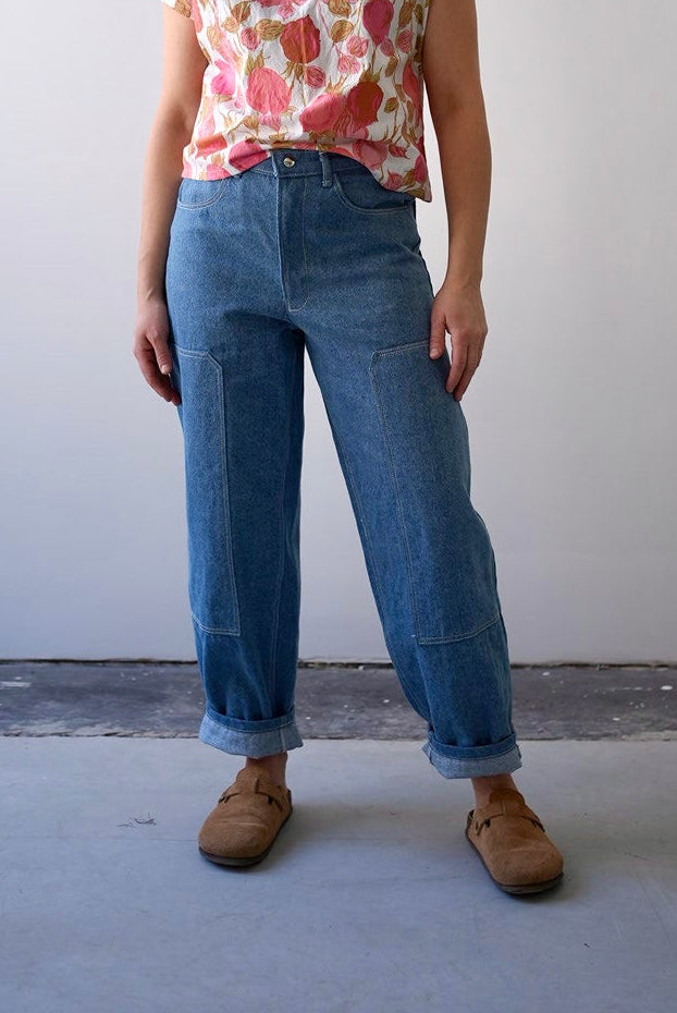 Denim utility pants