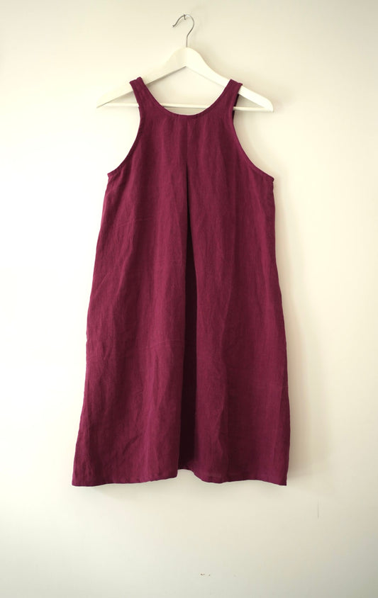 Robe en lin – mûre vive – taille S