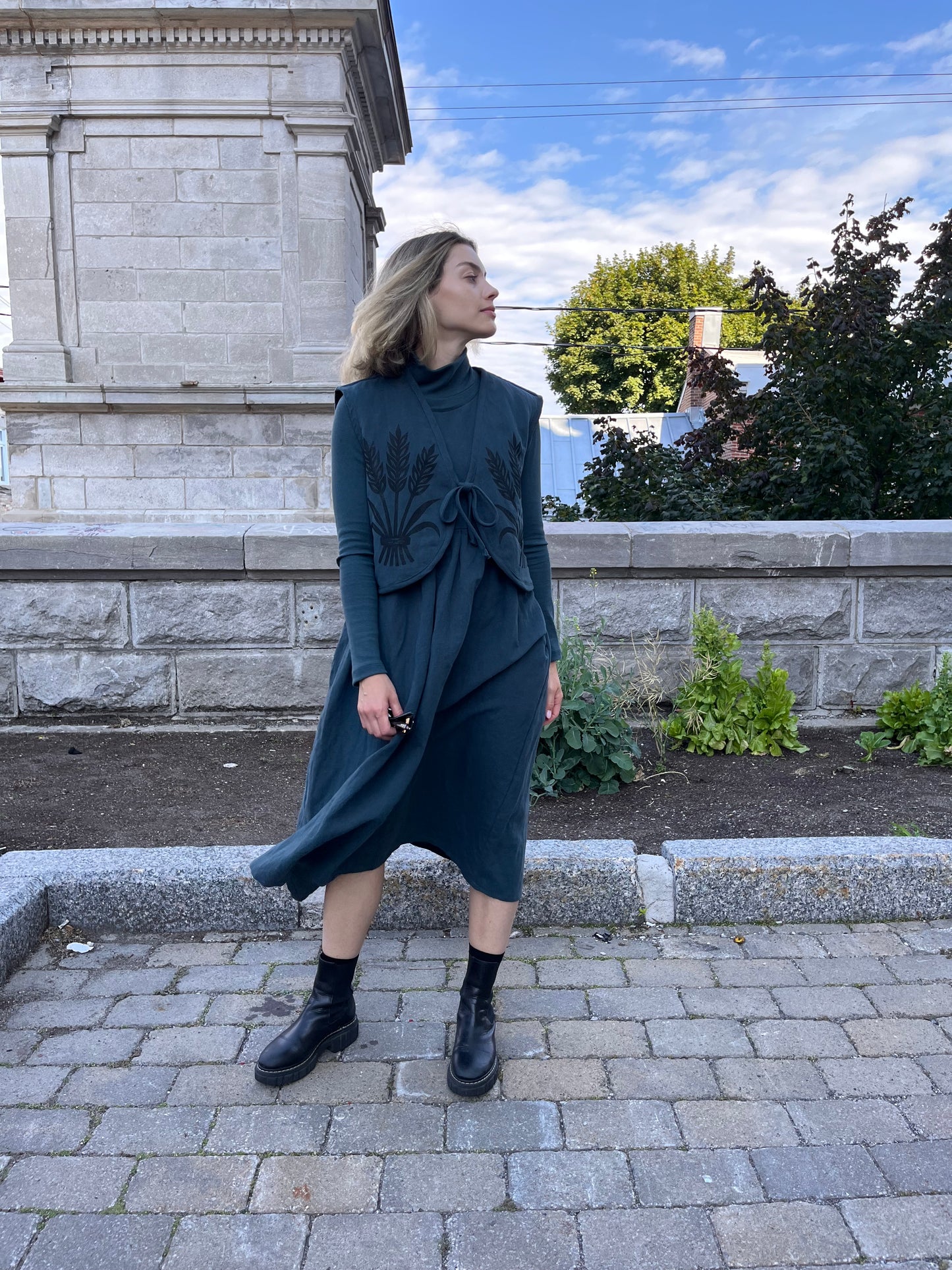 Linen/ Organic Cotton Wheat Vest