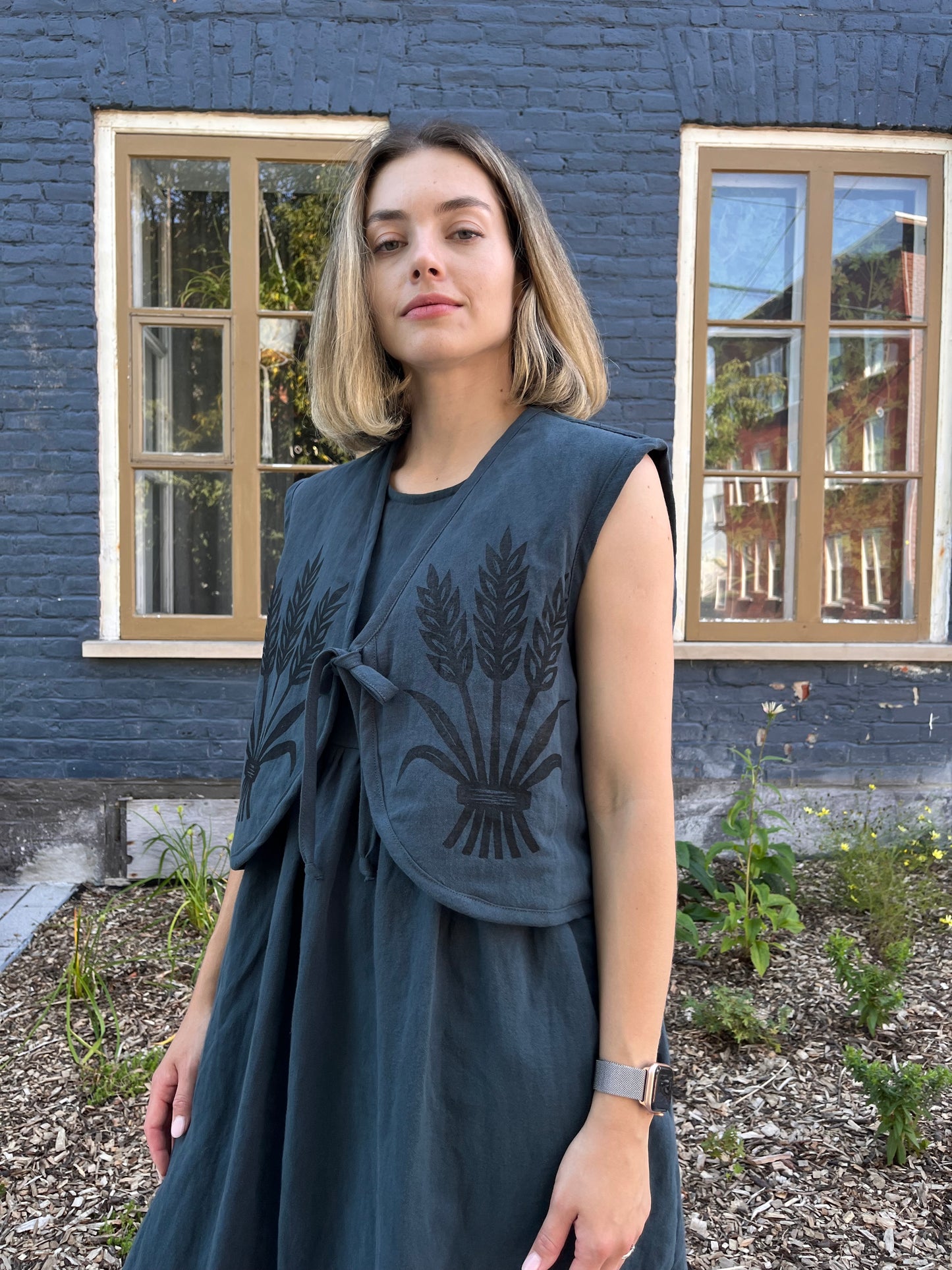 Linen/ Organic Cotton Wheat Vest