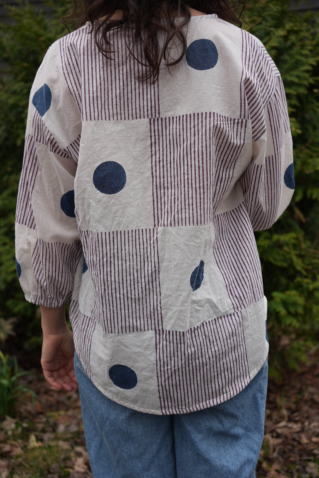 Lightweight cotton block print blouse- made to order in any size