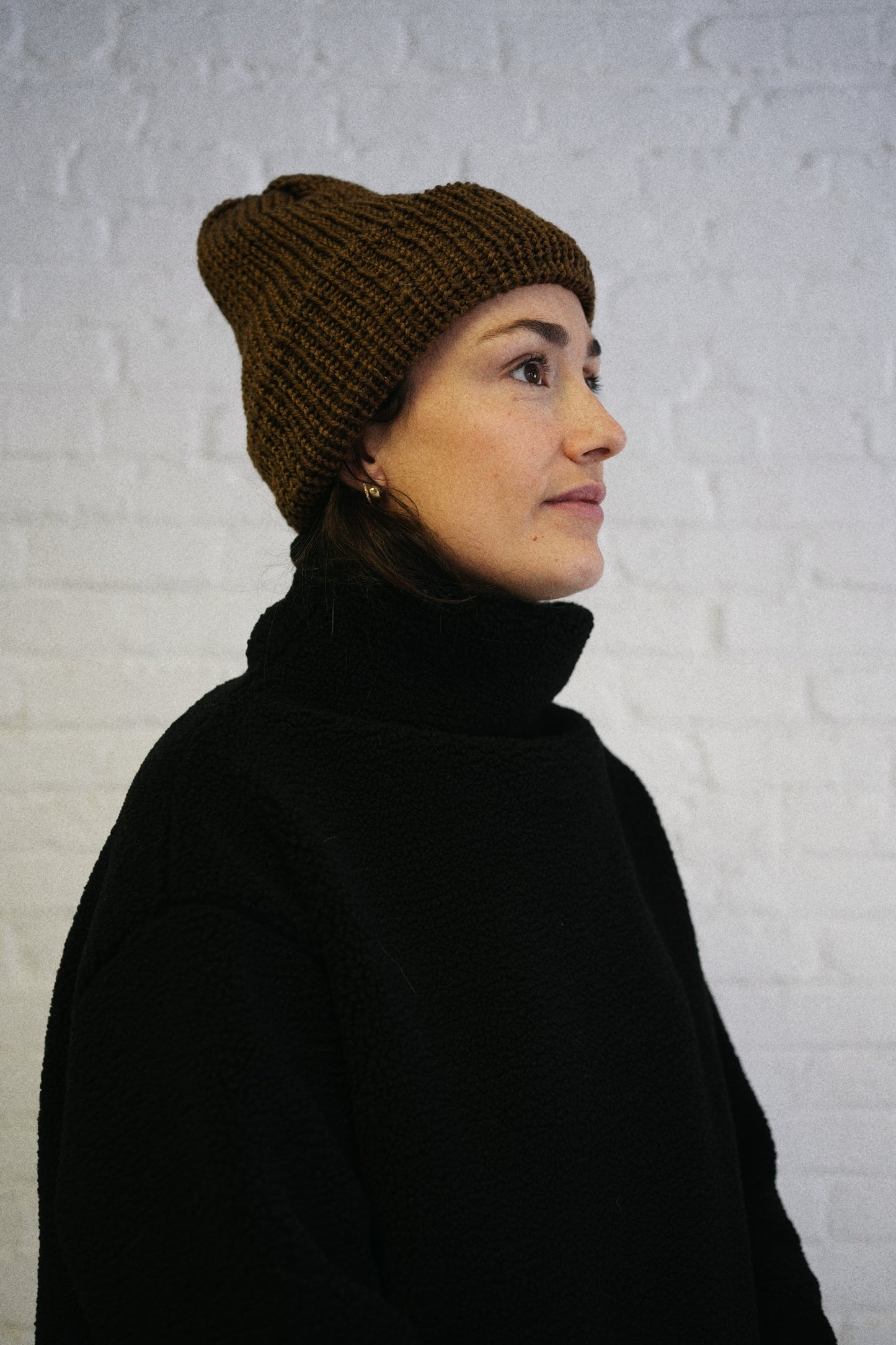 Extra thick Alpaca/Acrylic blend beanie - Cocoa