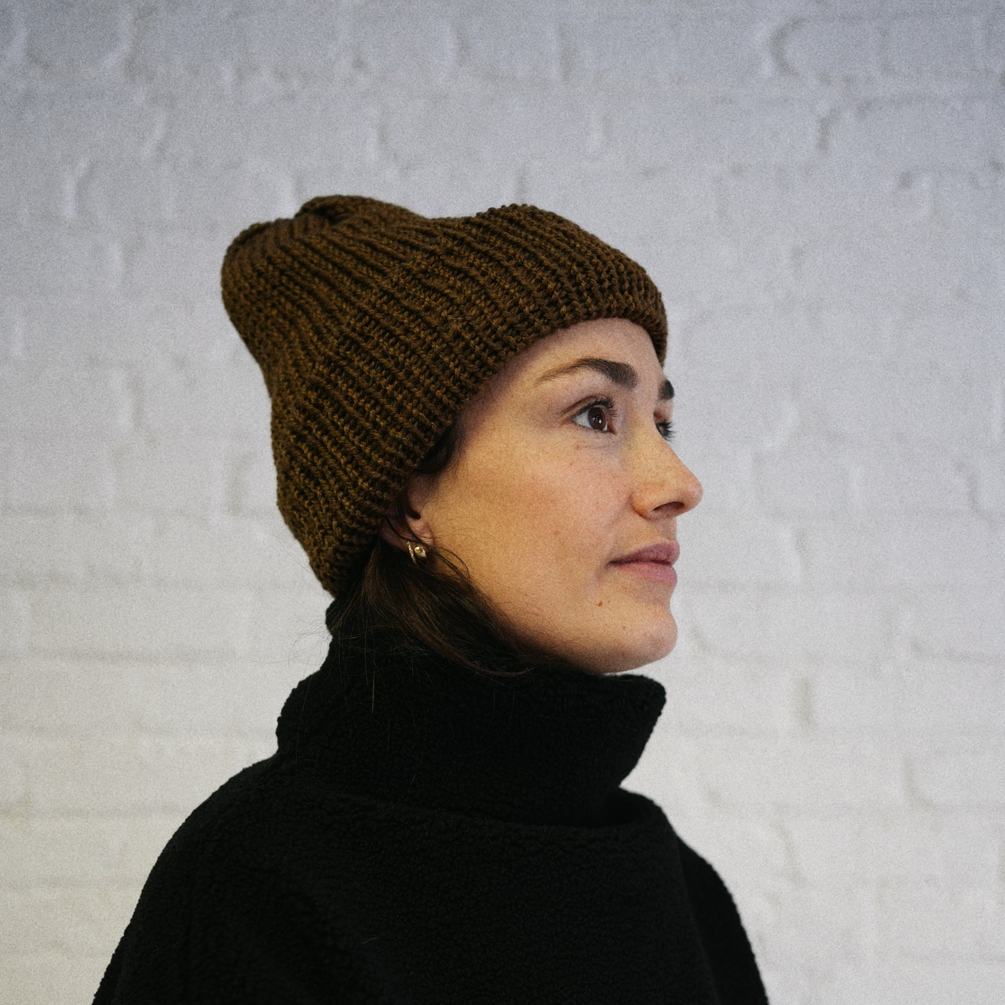 Extra thick Alpaca/Acrylic blend beanie - Cocoa