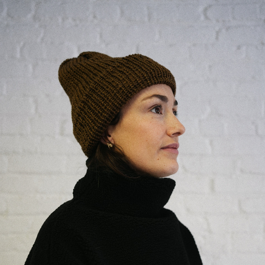 Extra thick Alpaca/Acrylic blend beanie - Cocoa