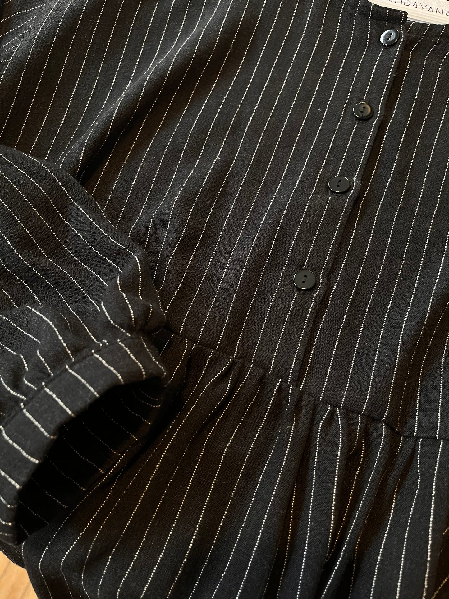 Loose fit pinstripe dress with buttons