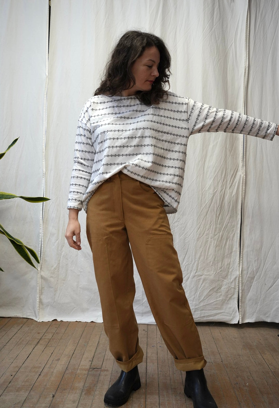 Striped cotton boxy top