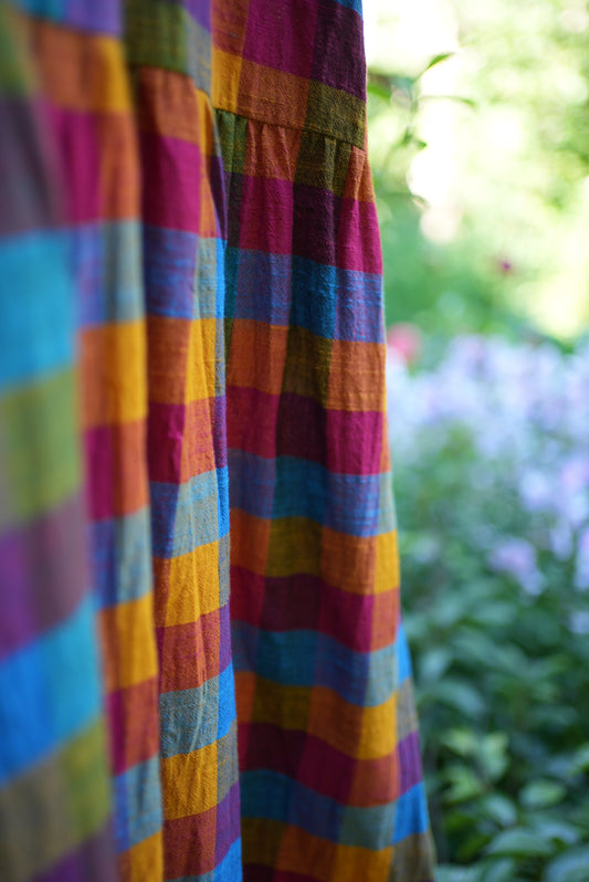 Robe à carreaux vifs longueur cheville- XL