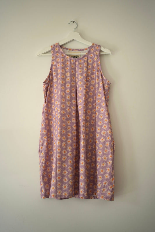 Robe-tente à marguerites violettes – convient au M/L