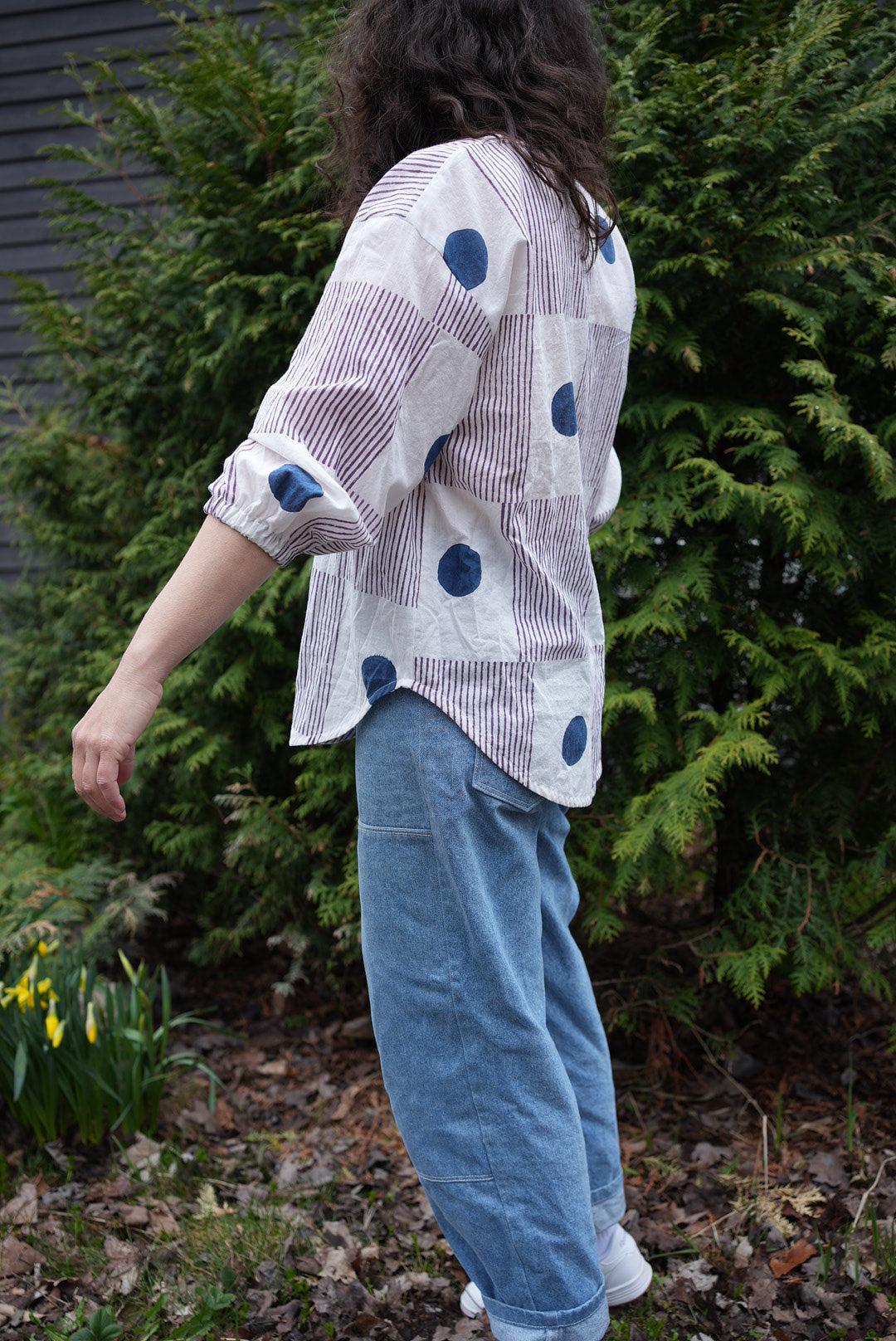 Lightweight cotton block print blouse- made to order in any size