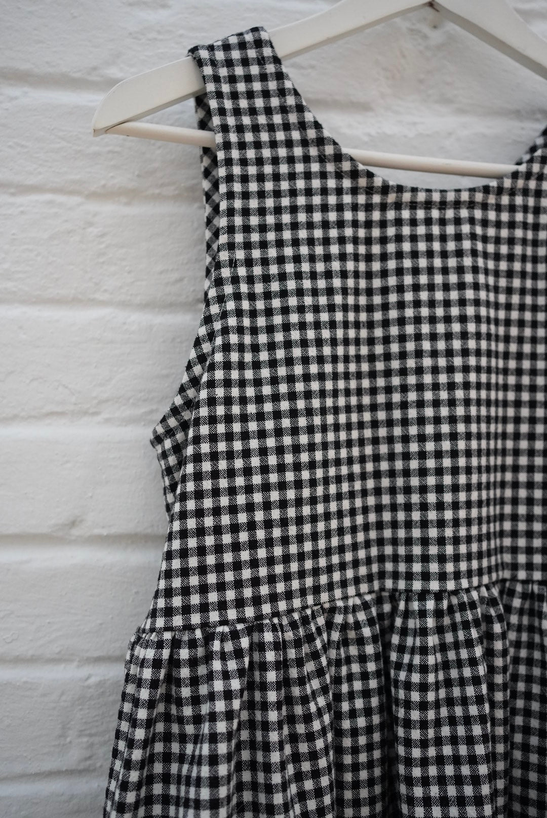 Madeleine dress- B&W organic cotton gingham- sample- size small- last one