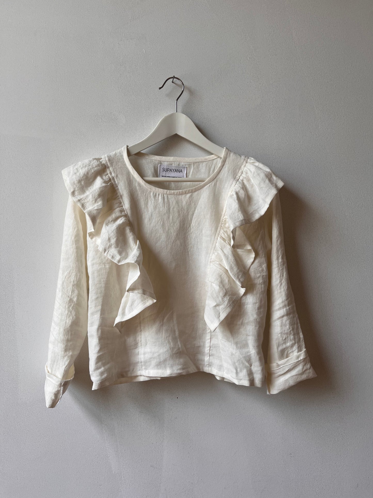 Linen ruffle top- several colour options