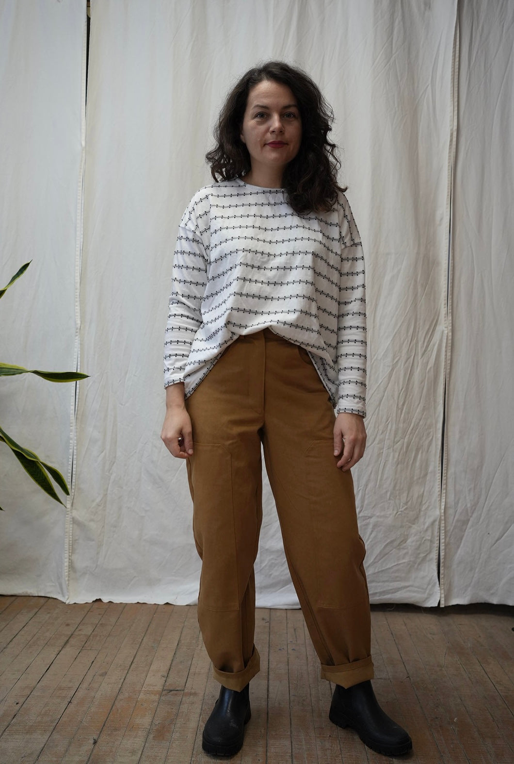 Striped cotton boxy top