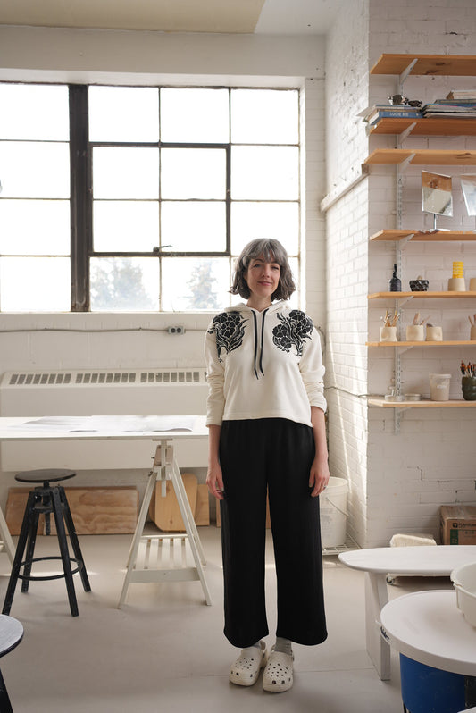 Aurelie pants with elastic waist- Black