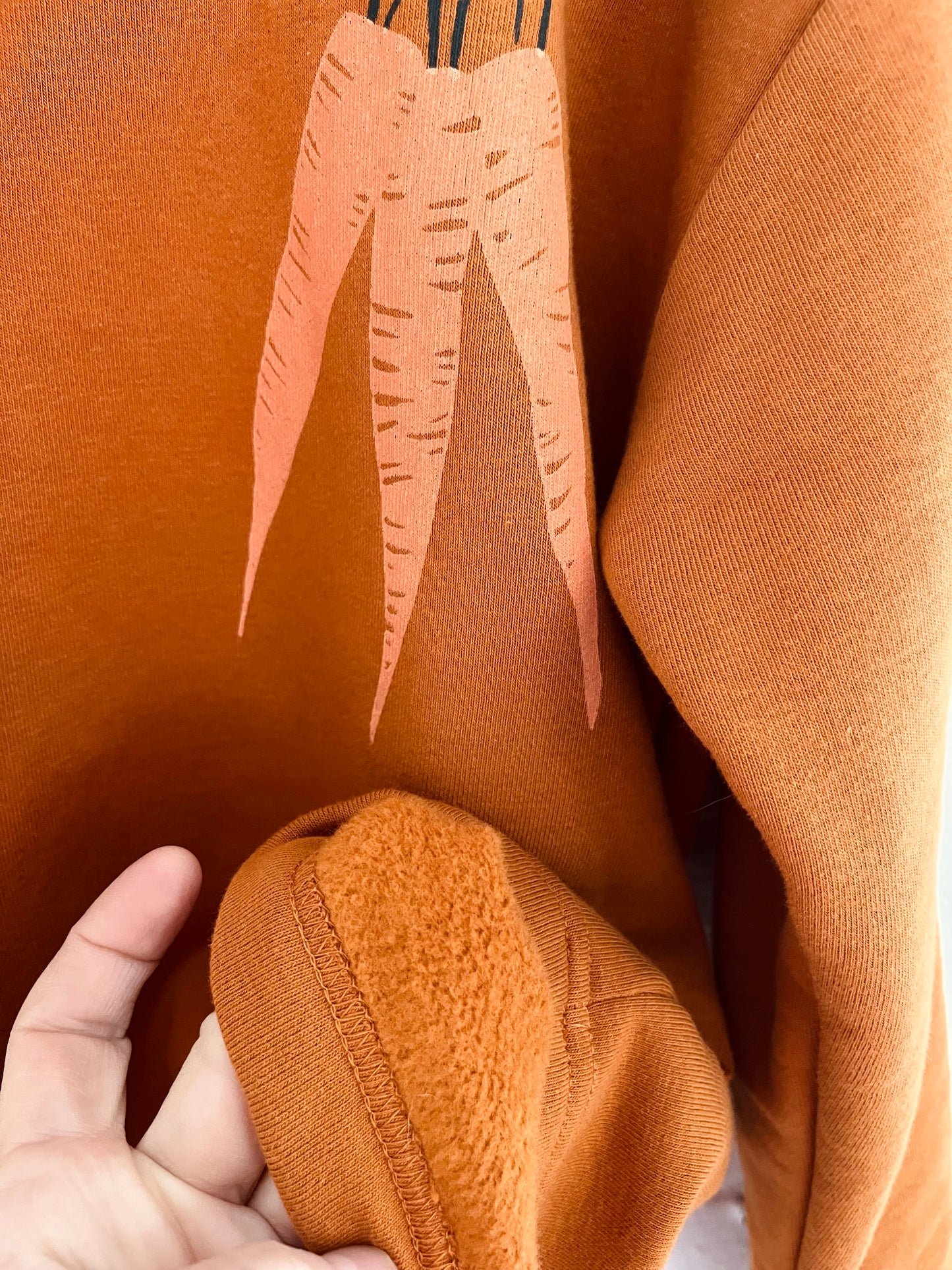 Chandail boxy en coton biologique - Imprimé carotte