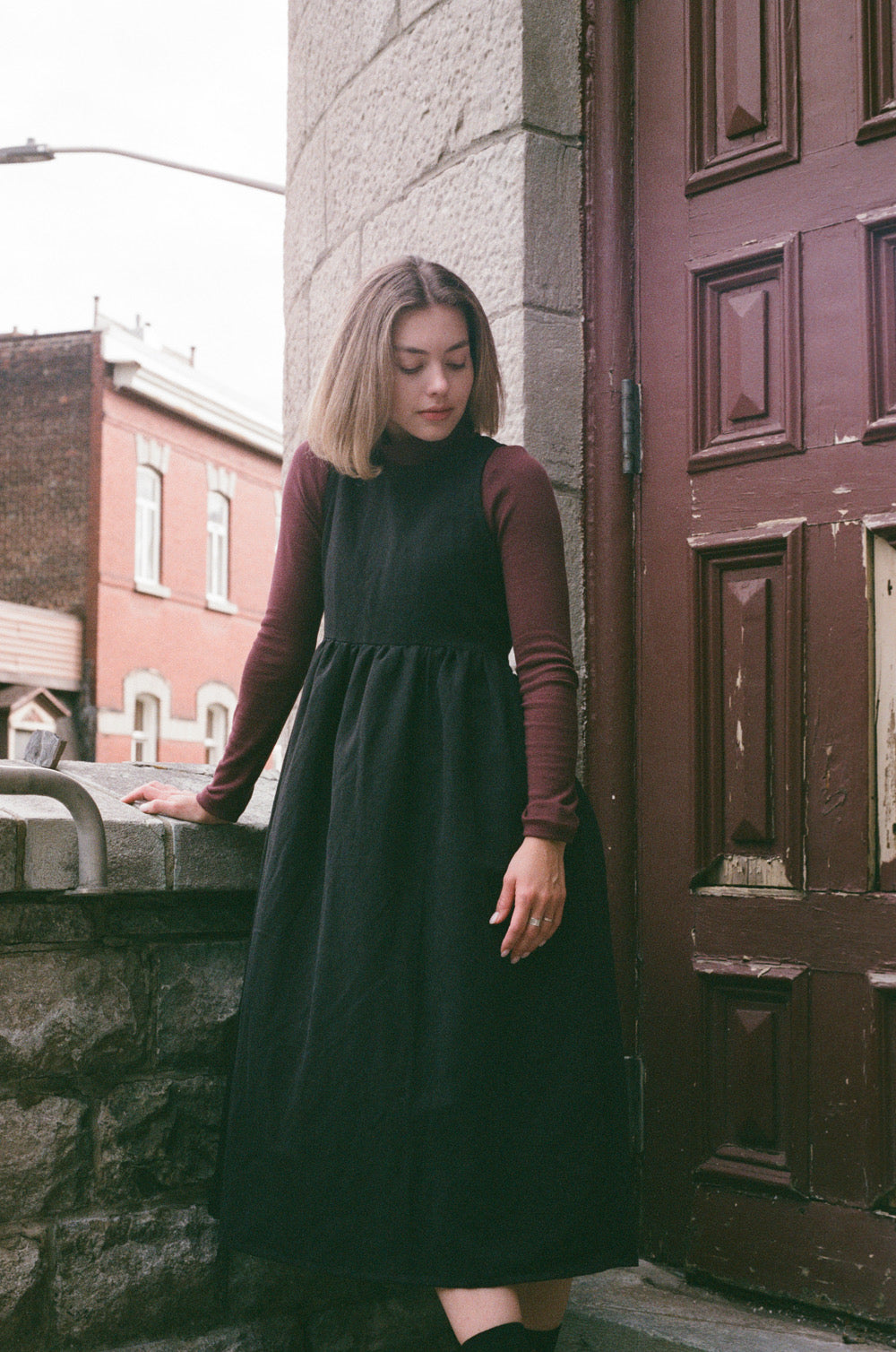 Madeleine dress- Linen/ Organic cotton blend- Black