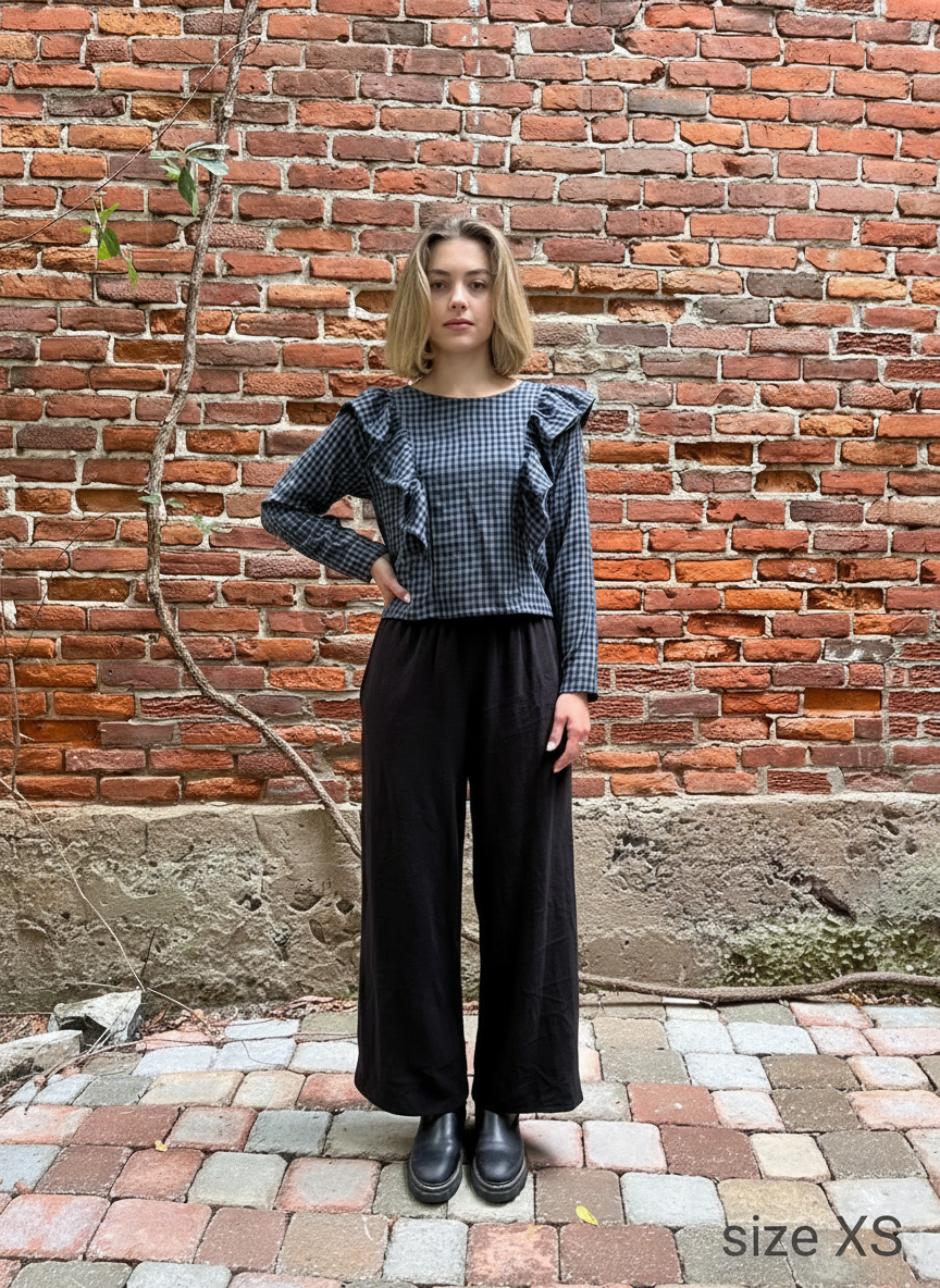 Pantalon Aurélie avec taille élastique - Noir