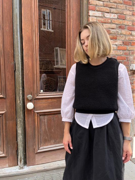 Sherpa pullover vest - Black