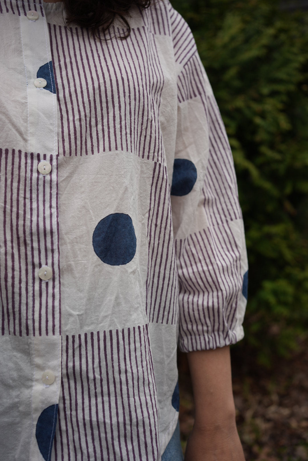 Lightweight cotton block print blouse- made to order in any size