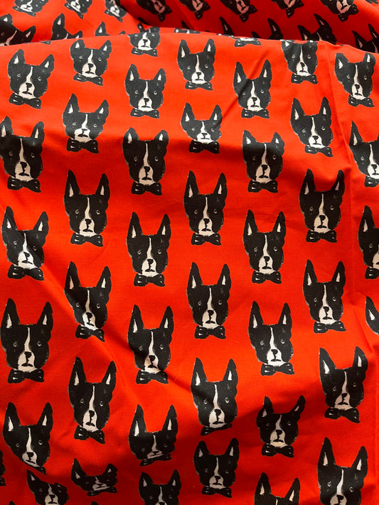French bulldog fabric by the meter