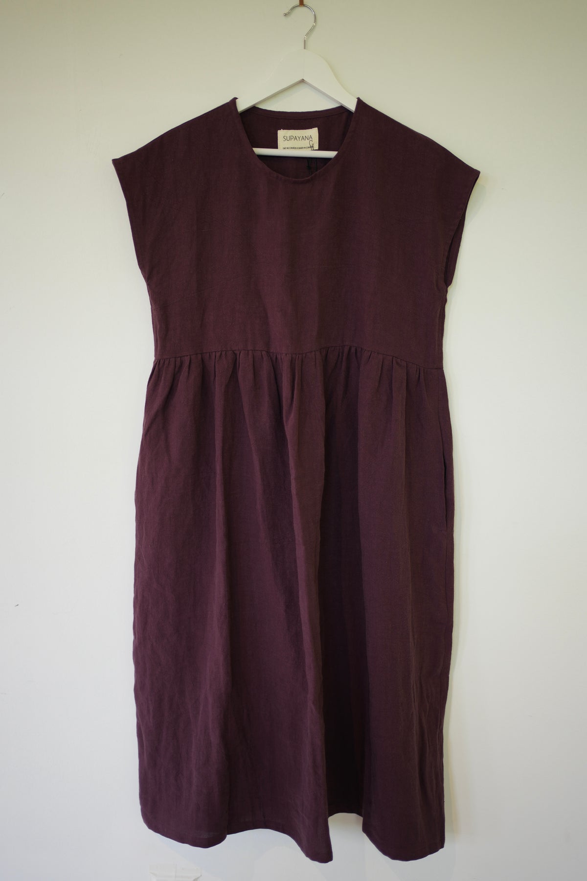loose fit linen dress- Mulled wine